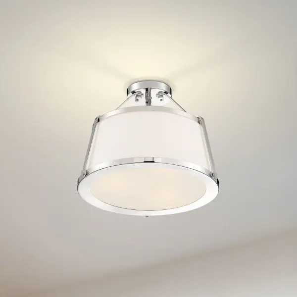 Cutty 3-Light Semi-Flush Ceiling Fixture in Polished Nickel - Image 7