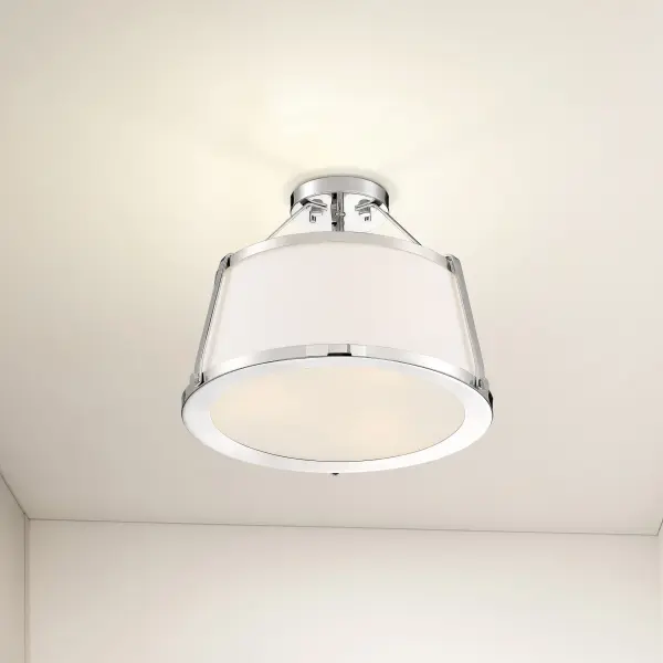 Cutty 3-Light Semi-Flush Ceiling Fixture in Polished Nickel - Image 9