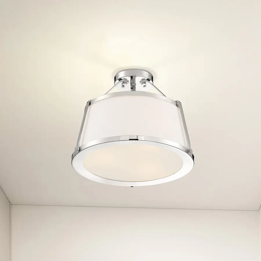 Cutty 3-Light Semi-Flush Ceiling Fixture in Polished Nickel - Image 9