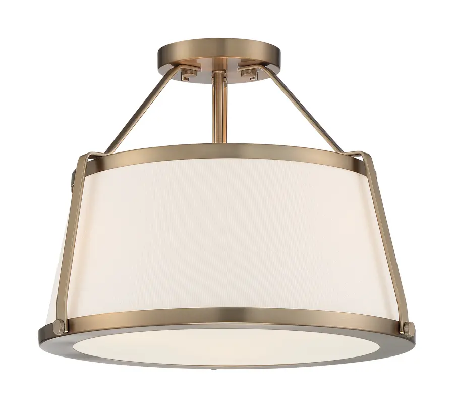 Cutty 3-Light Semi-Flush Ceiling Fixture in Burnished Brass - Image 3