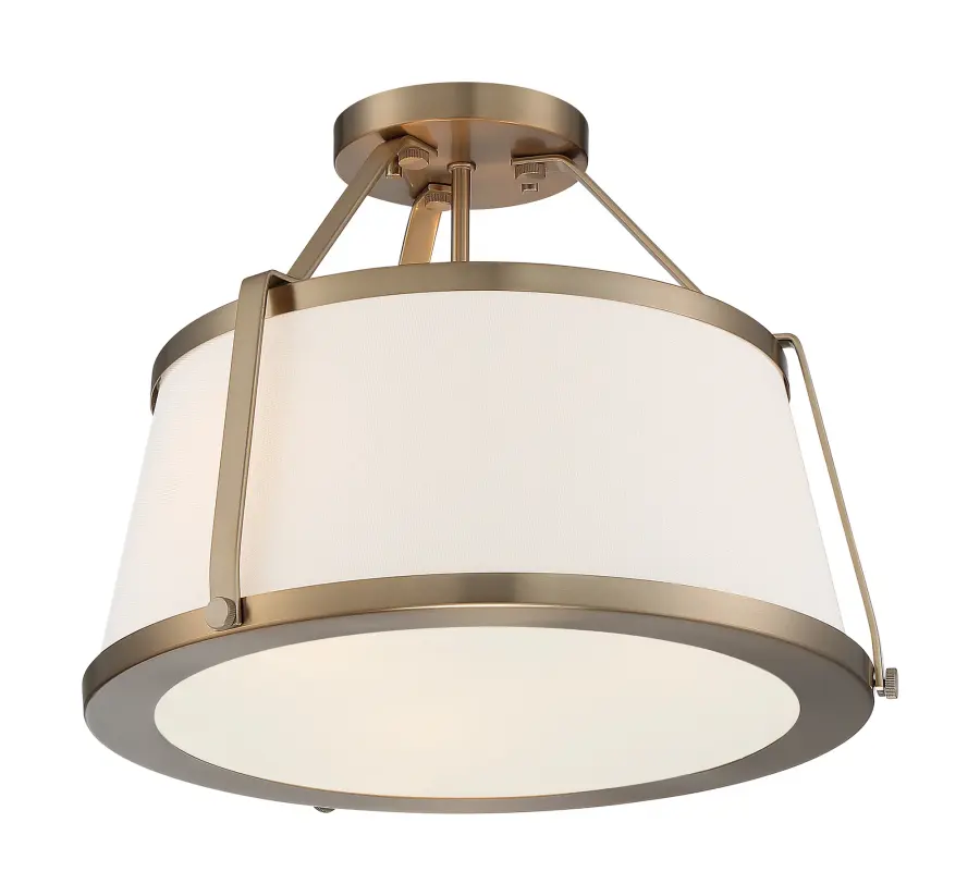 Cutty 3-Light Semi-Flush Ceiling Fixture in Burnished Brass - Image 4