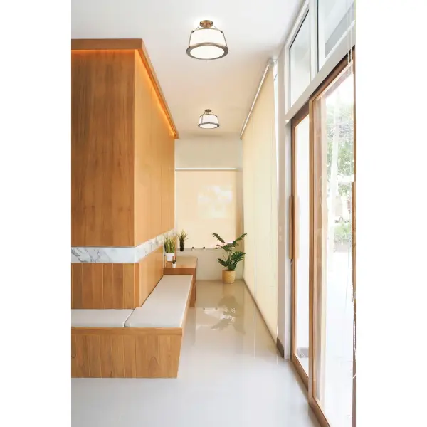 Cutty 3-Light Semi-Flush Ceiling Fixture in Burnished Brass - Image 5