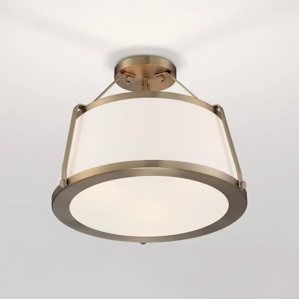 Cutty 3-Light Semi-Flush Ceiling Fixture in Burnished Brass - Image 7