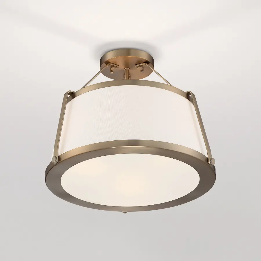 Cutty 3-Light Semi-Flush Ceiling Fixture in Burnished Brass - Image 7