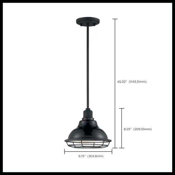 Newbridge Small Pendant Light with Cage - Image 6