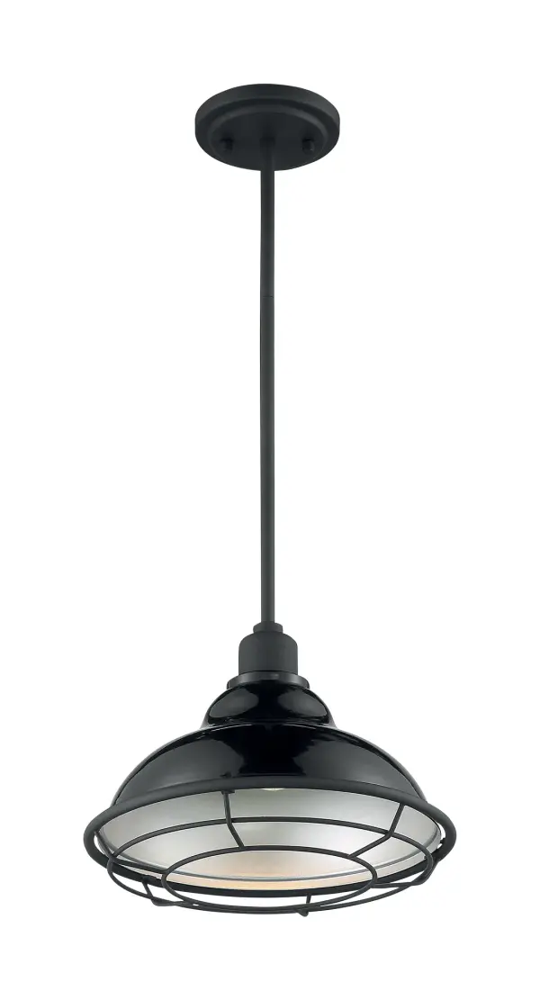 The Newbridge large pendant delivers authentic industrial character with its optional cage design and dual-finish aesthetic. At 12 inches diameter, it's perfectly sized for kitchen islands, dining areas, or commercial spaces. Damp-rated for covered outdoor use.