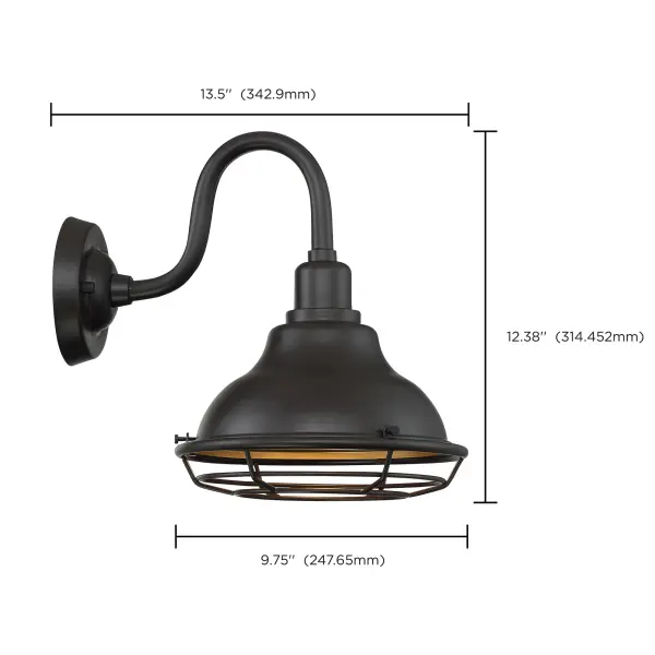 Newbridge Small Outdoor Wall Sconce with Cage - Image 5
