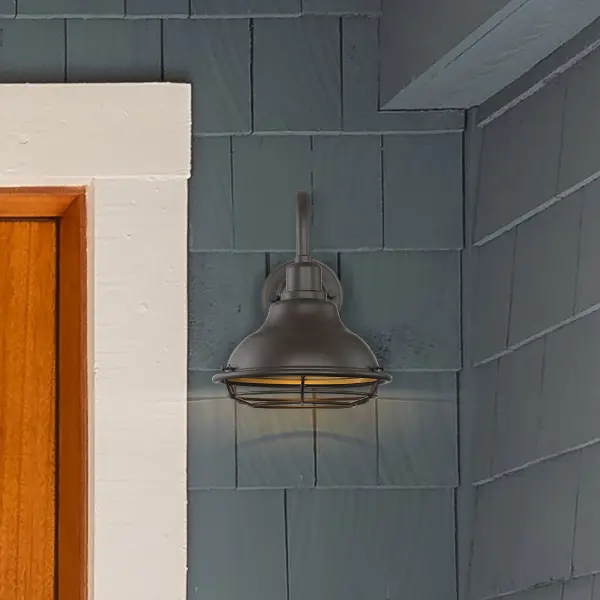Newbridge Small Outdoor Wall Sconce with Cage - Image 7