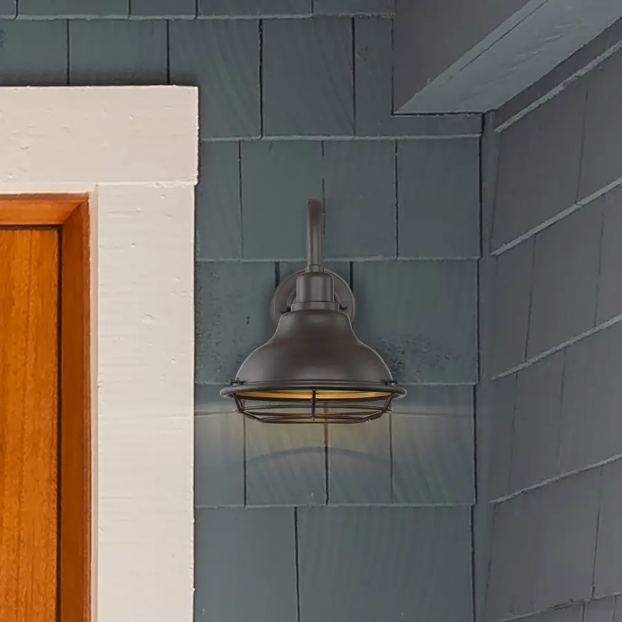 Newbridge Small Outdoor Wall Sconce with Cage - Image 7