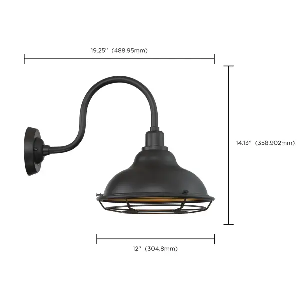 Newbridge Large Outdoor Wall Sconce with Cage - Image 5