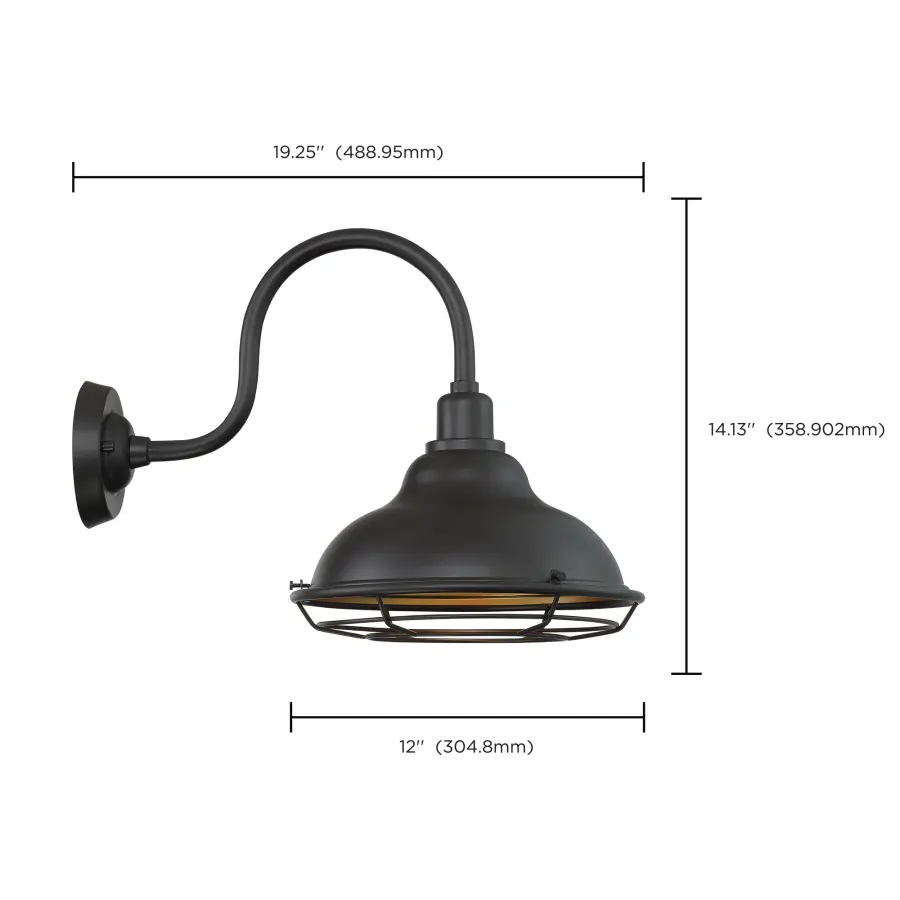 Newbridge Large Outdoor Wall Sconce with Cage - Image 5
