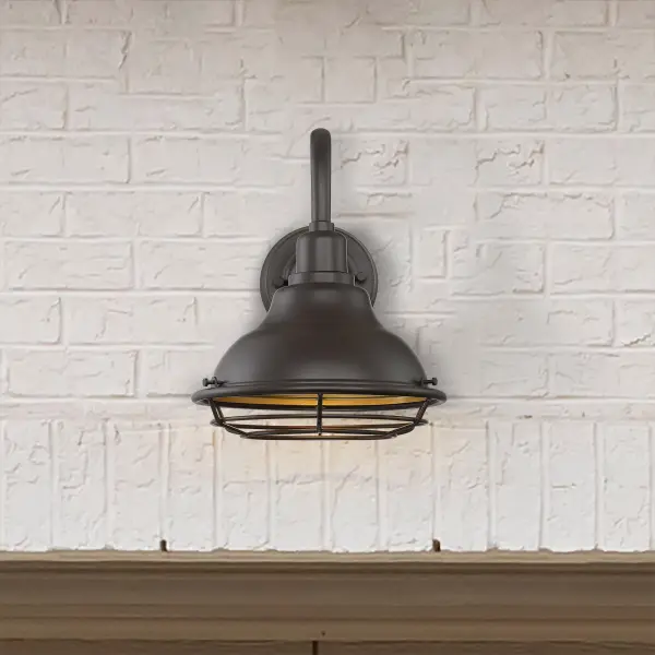 Newbridge Large Outdoor Wall Sconce with Cage - Image 9