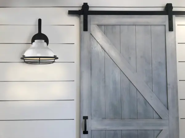 Newbridge Large Outdoor Wall Sconce - Gloss White with Black Accents - Image 5
