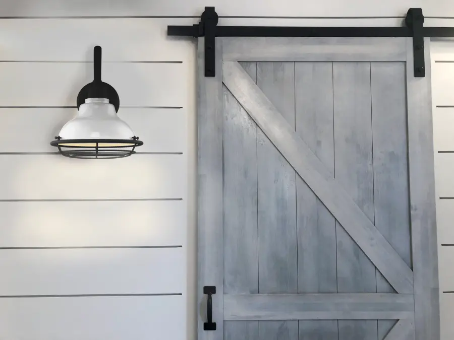 Newbridge Large Outdoor Wall Sconce - Gloss White with Black Accents - Image 5