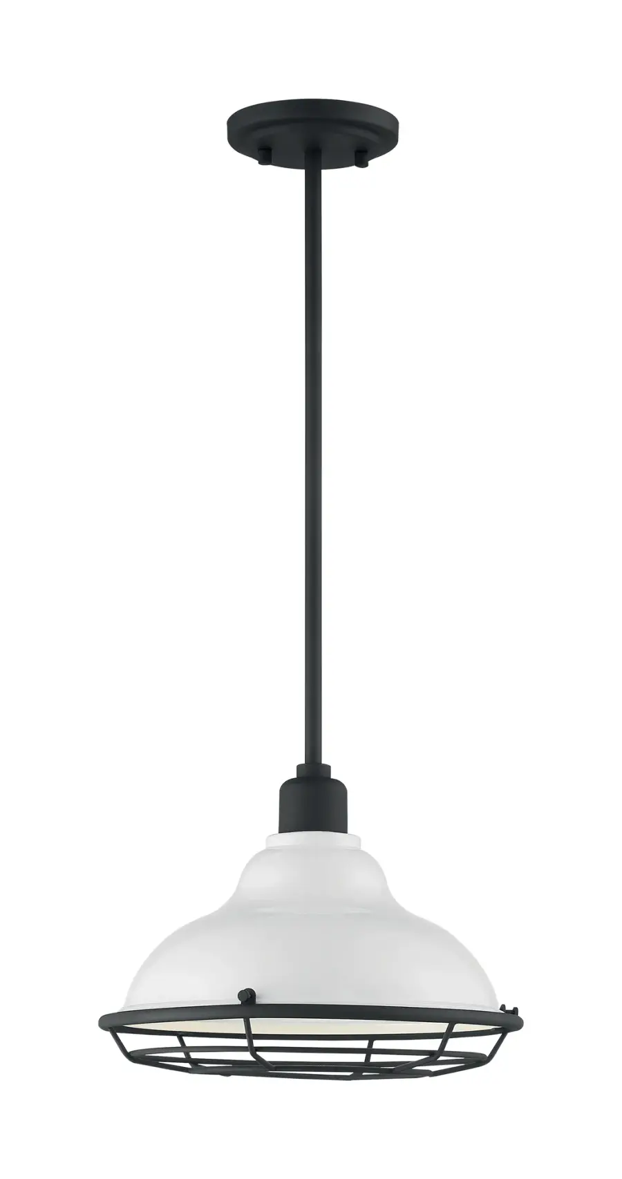 Newbridge Large Pendant - Gloss White with Textured Black Accents - Image 3