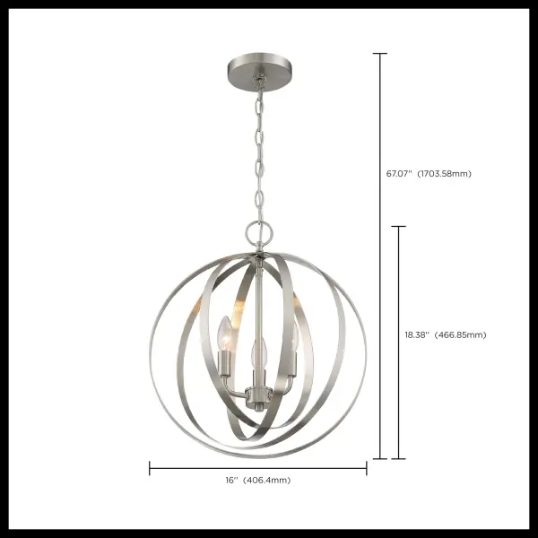 Pendleton 3-Light Pendant in Brushed Nickel - Image 6
