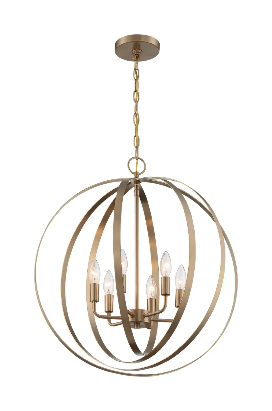 Pendleton 6-Light Pendant in Burnished Brass - Image 2