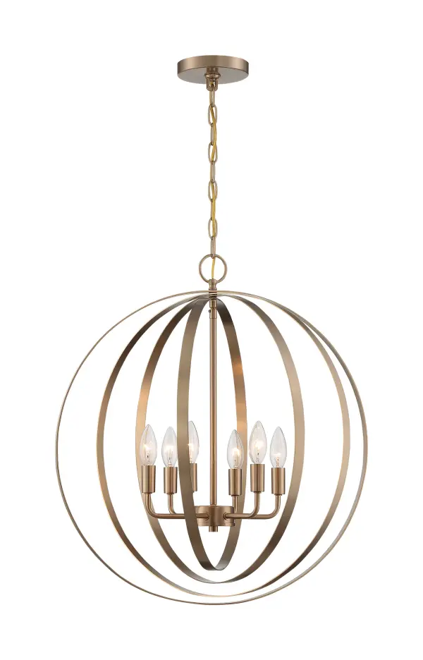 Pendleton 6-Light Pendant in Burnished Brass - Image 3