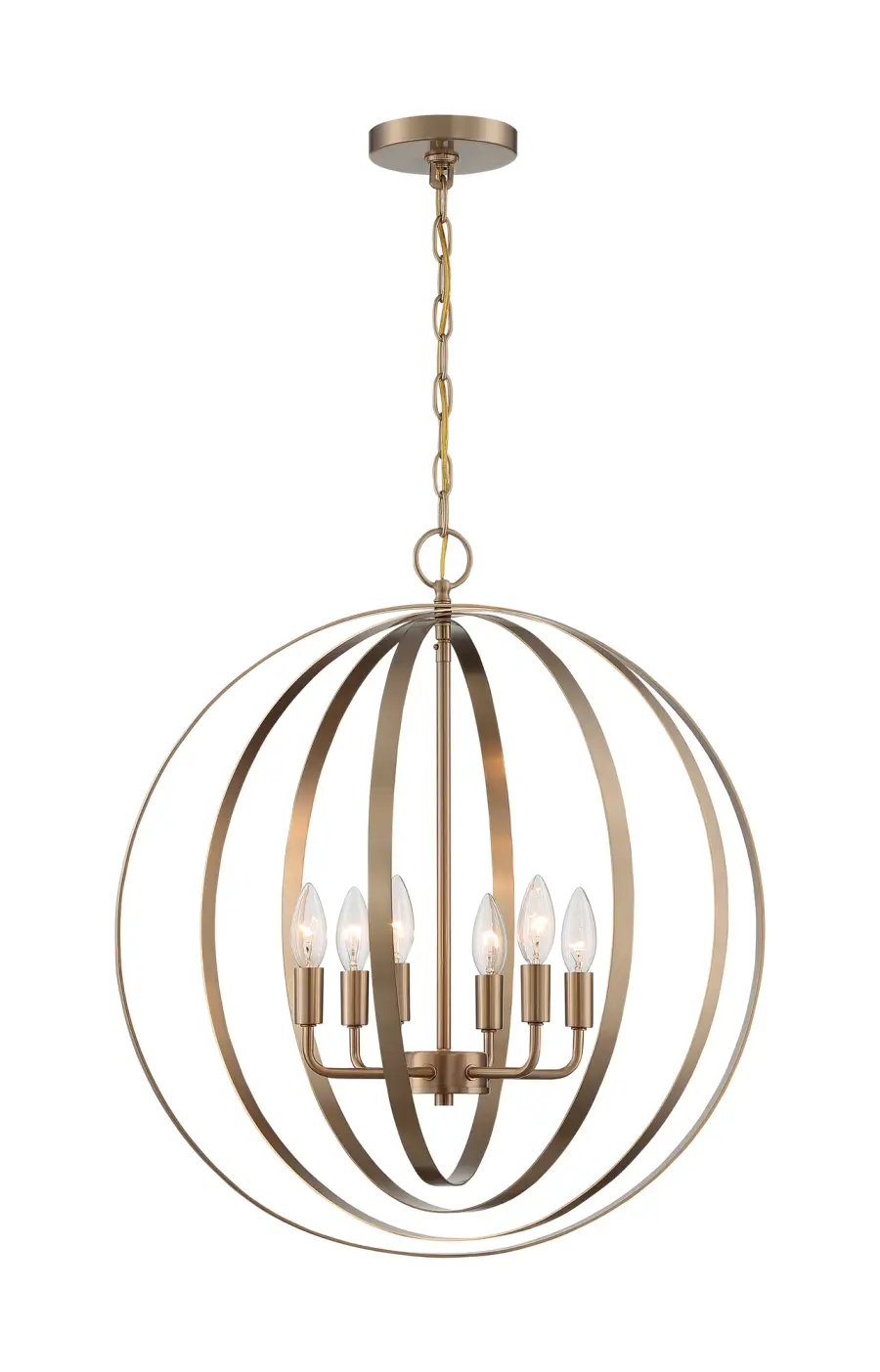 Pendleton 6-Light Pendant in Burnished Brass - Image 3