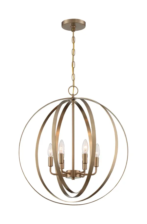 Pendleton 6-Light Pendant in Burnished Brass - Image 4