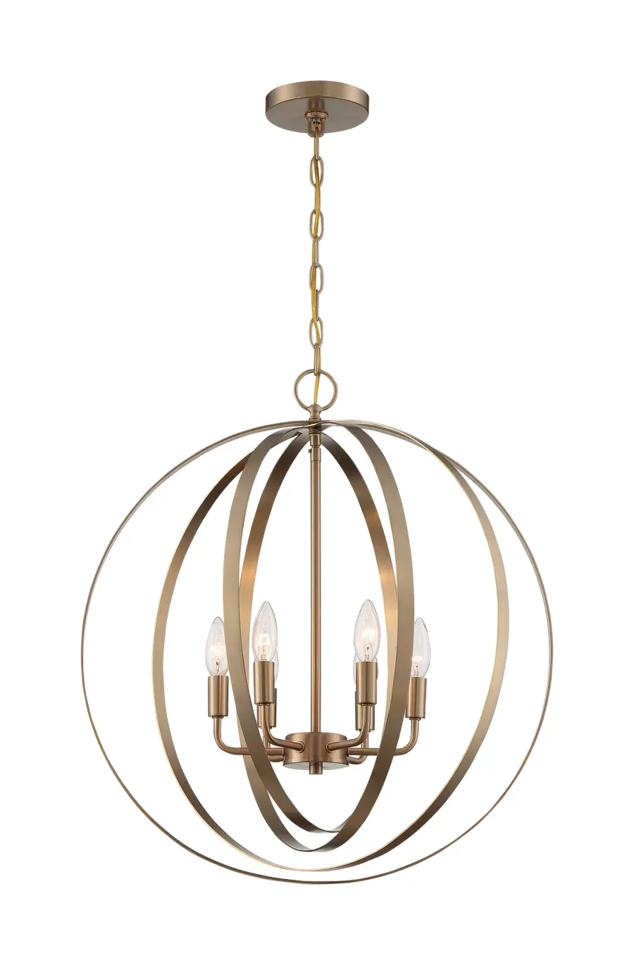 Pendleton 6-Light Pendant in Burnished Brass - Image 4