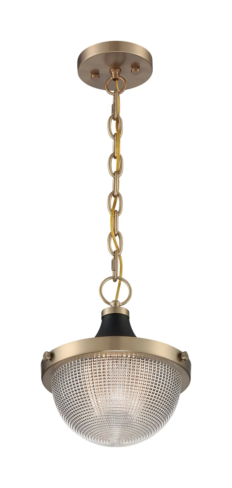 Faro Small Pendant - Burnished Brass with Black Accents - Image 1