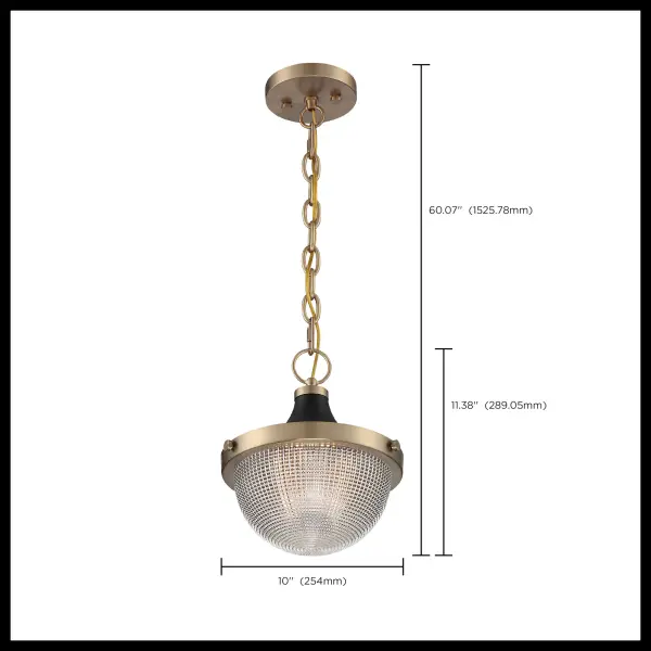Faro Small Pendant - Burnished Brass with Black Accents - Image 7