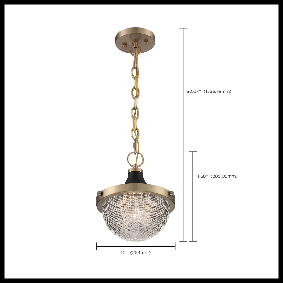 Faro Small Pendant - Burnished Brass with Black Accents - Image 7