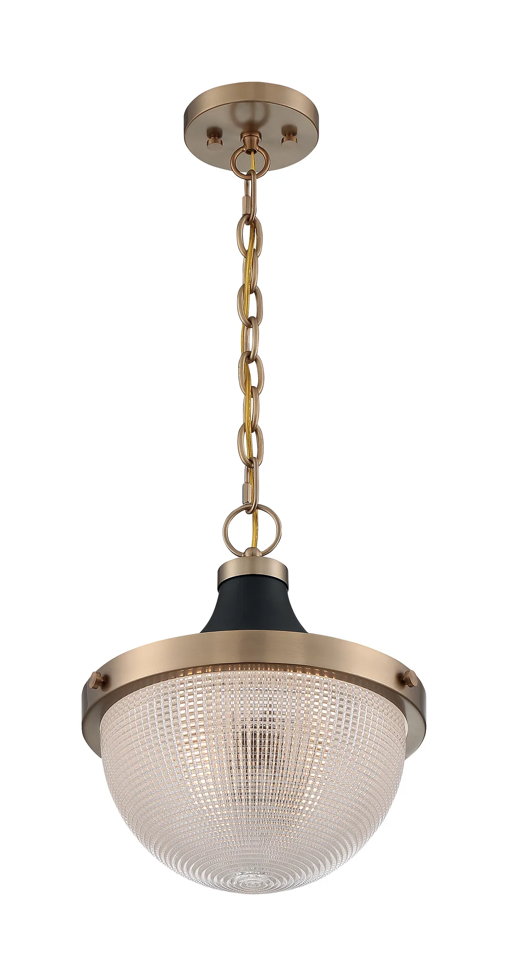 Faro Large Pendant - Burnished Brass with Black Accents