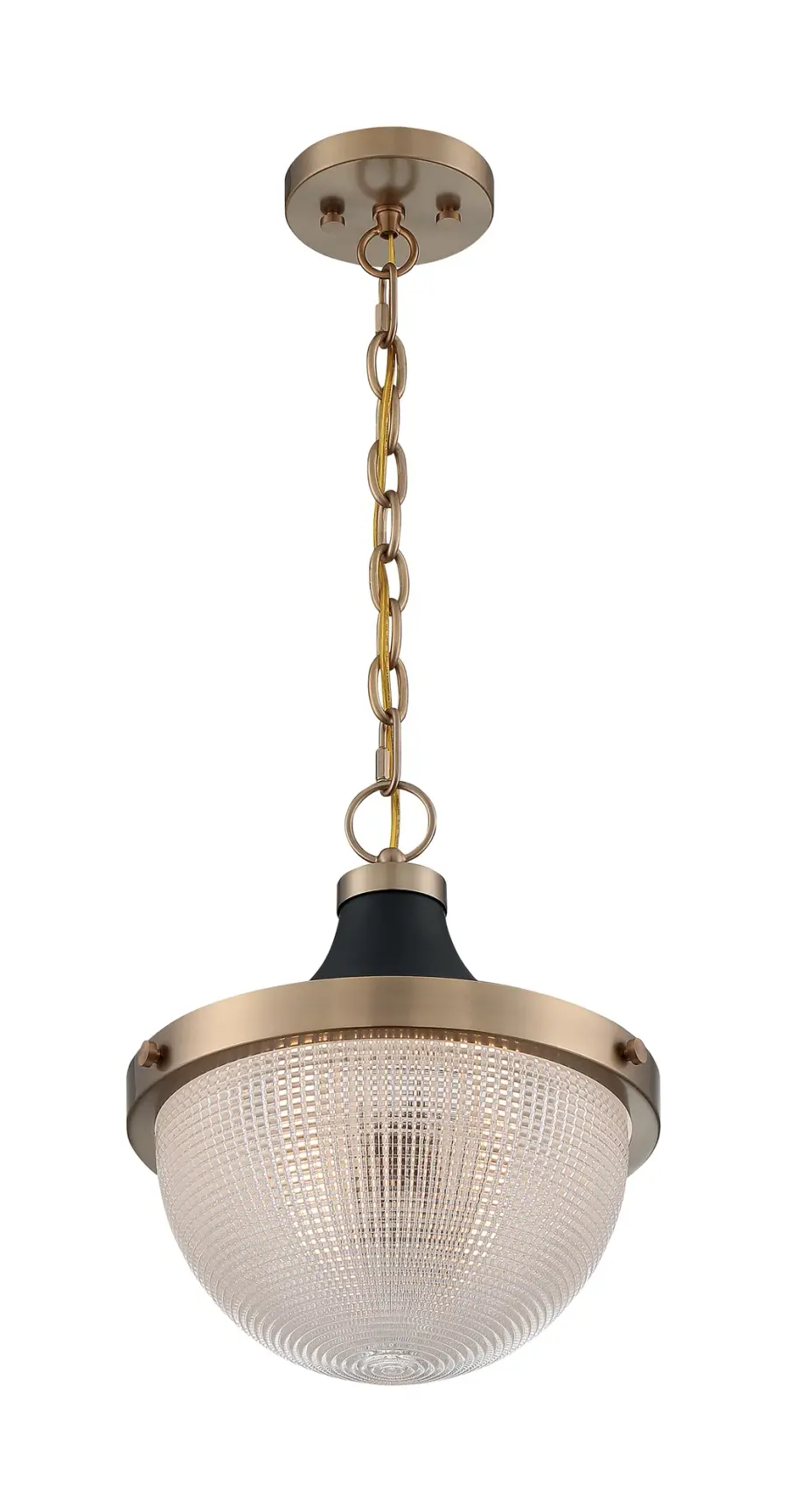 Faro Large Pendant - Burnished Brass with Black Accents - Image 1