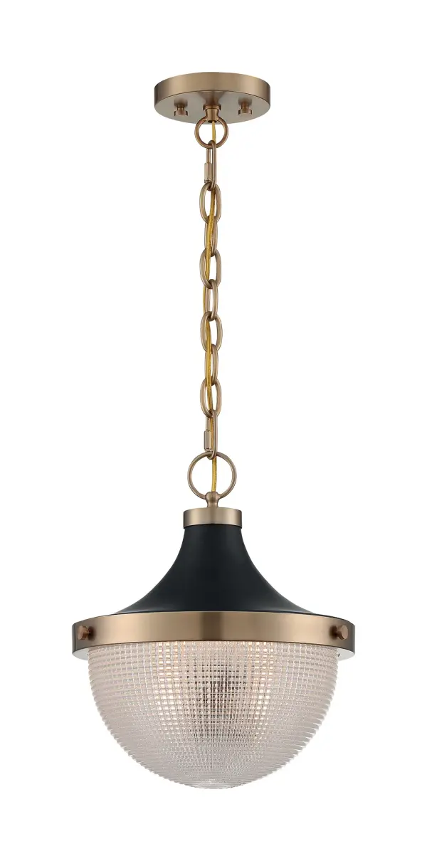 Faro Large Pendant - Burnished Brass with Black Accents - Image 3