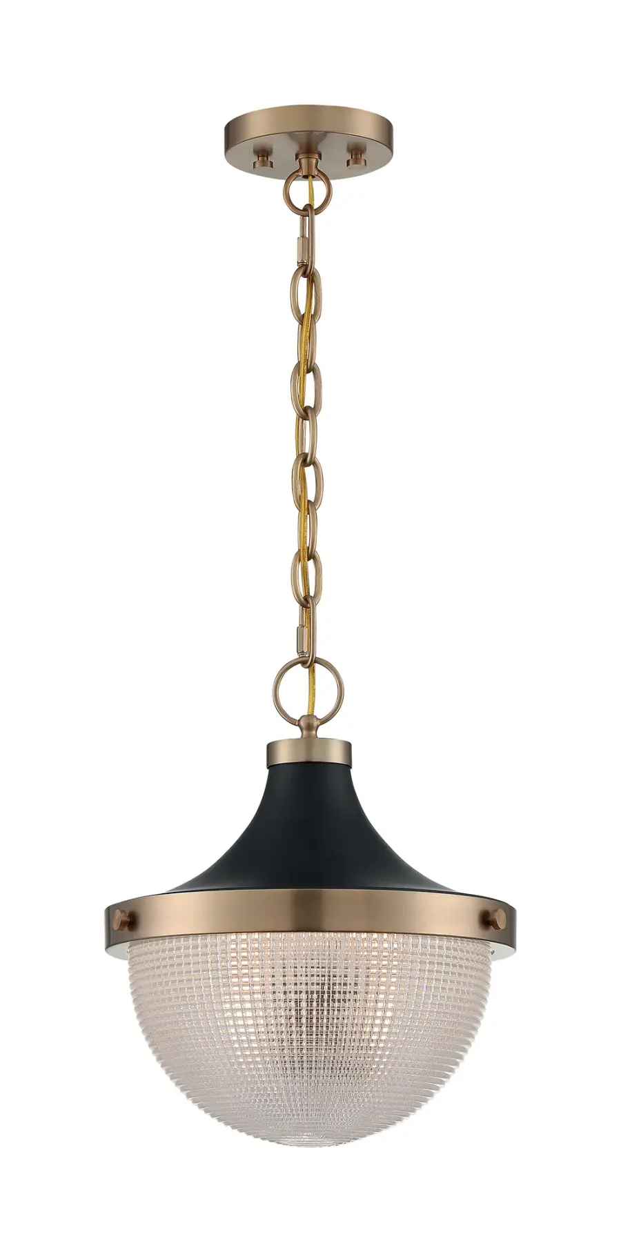 Faro Large Pendant - Burnished Brass with Black Accents - Image 3
