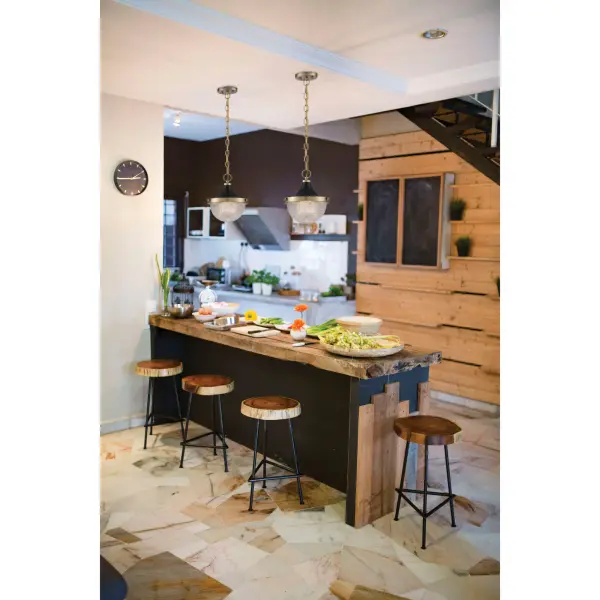 Faro Large Pendant - Burnished Brass with Black Accents - Image 5