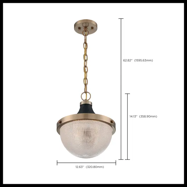 Faro Large Pendant - Burnished Brass with Black Accents - Image 6