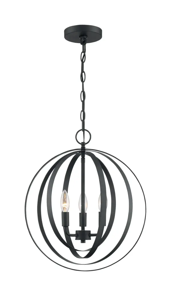 Pendleton 3-Light Pendant in Matte Black - Image 3
