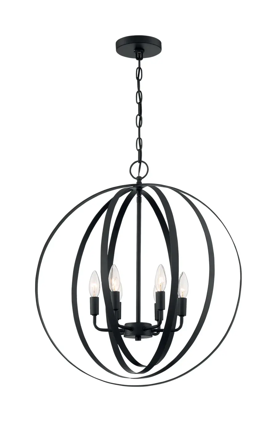 Pendleton 6-Light Orb Pendant in Matte Black - Image 4