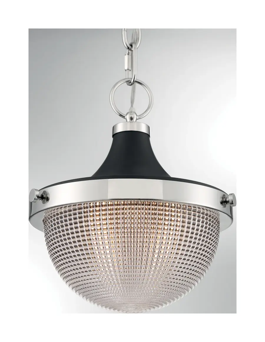 Faro Small Pendant - Polished Nickel with Black Accents - Image 3
