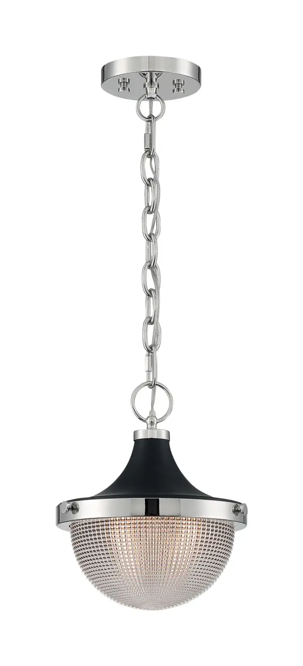 Faro Small Pendant - Polished Nickel with Black Accents - Image 4