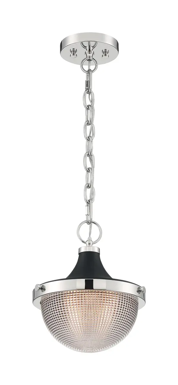 Faro Small Pendant - Polished Nickel with Black Accents - Image 5
