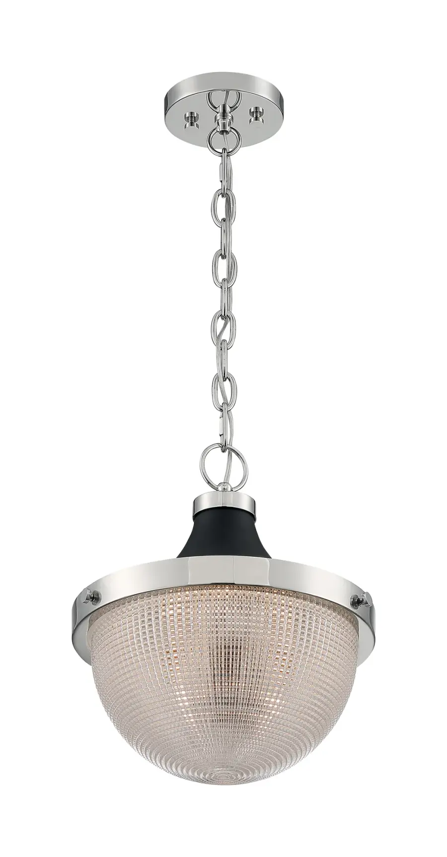 Faro Large Pendant - Polished Nickel with Black Accents - Image 1