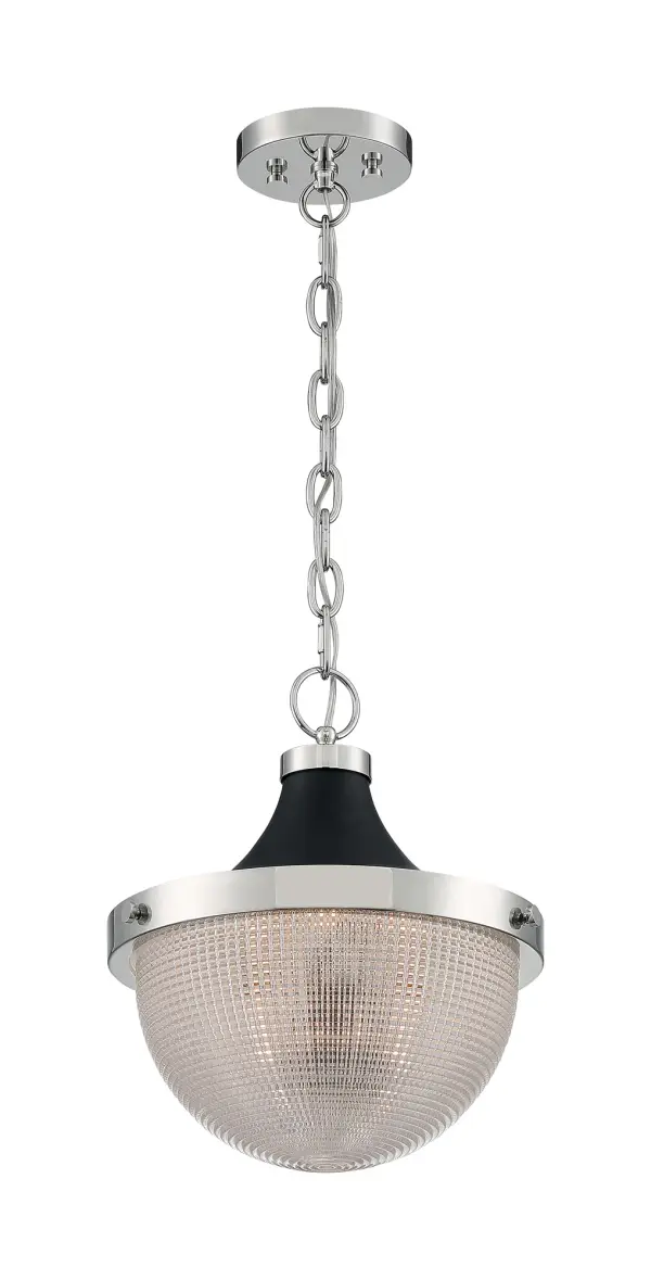 Faro Large Pendant - Polished Nickel with Black Accents - Image 3