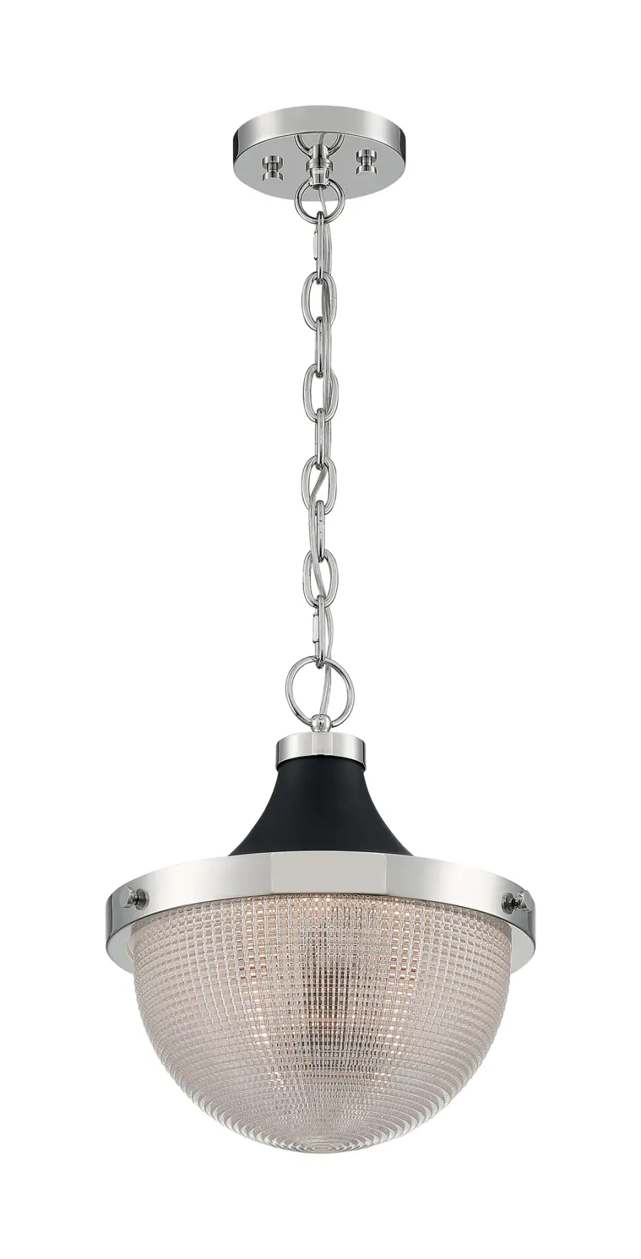 Faro Large Pendant - Polished Nickel with Black Accents - Image 3