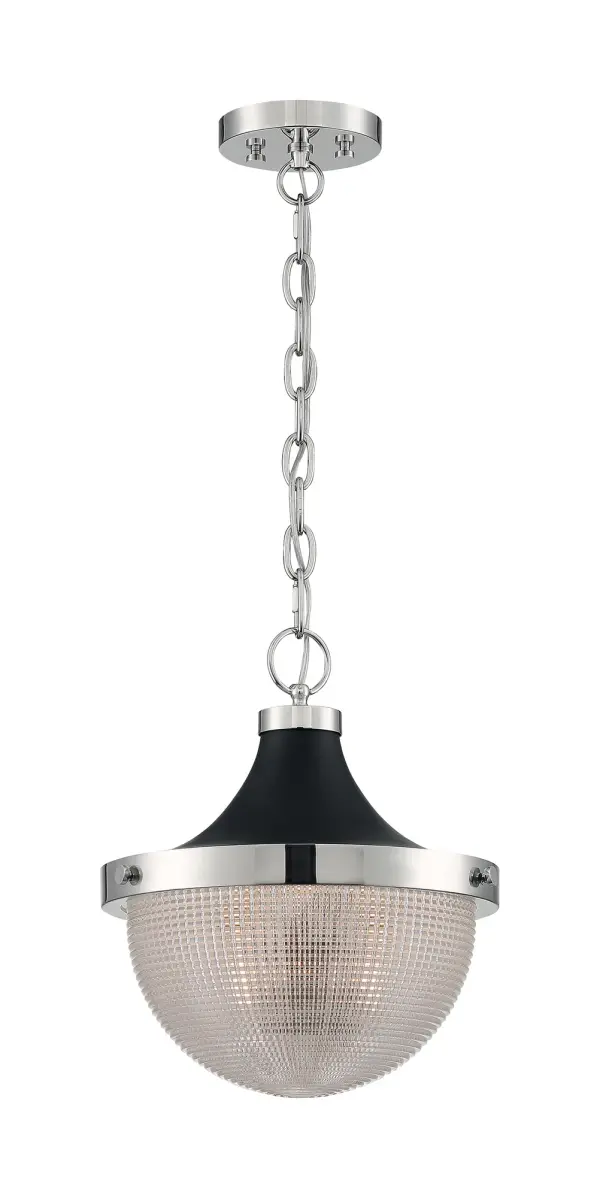 Faro Large Pendant - Polished Nickel with Black Accents - Image 4