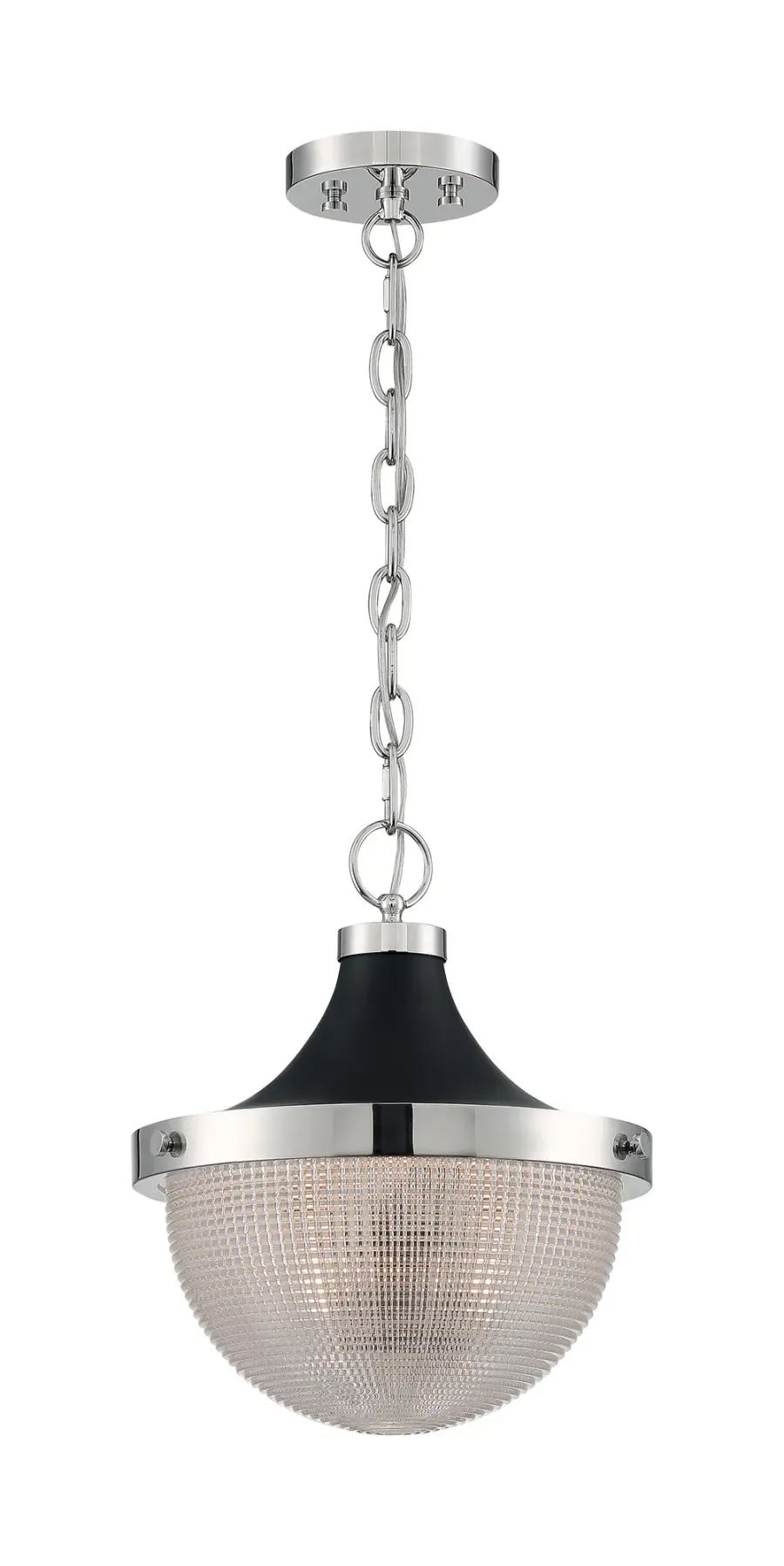 Faro Large Pendant - Polished Nickel with Black Accents - Image 4