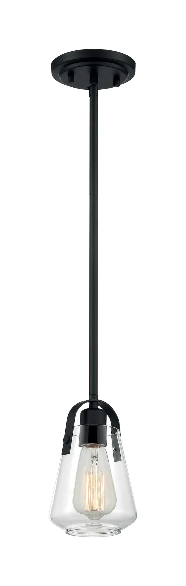 Skybridge Mini Pendant - Matte Black with Clear Glass - Image 2