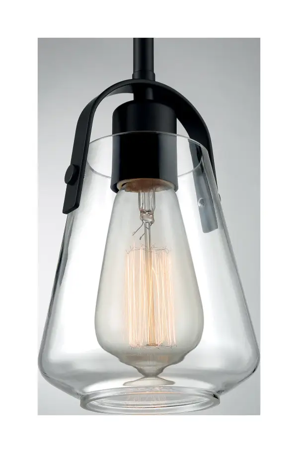 Skybridge Mini Pendant - Matte Black with Clear Glass - Image 3