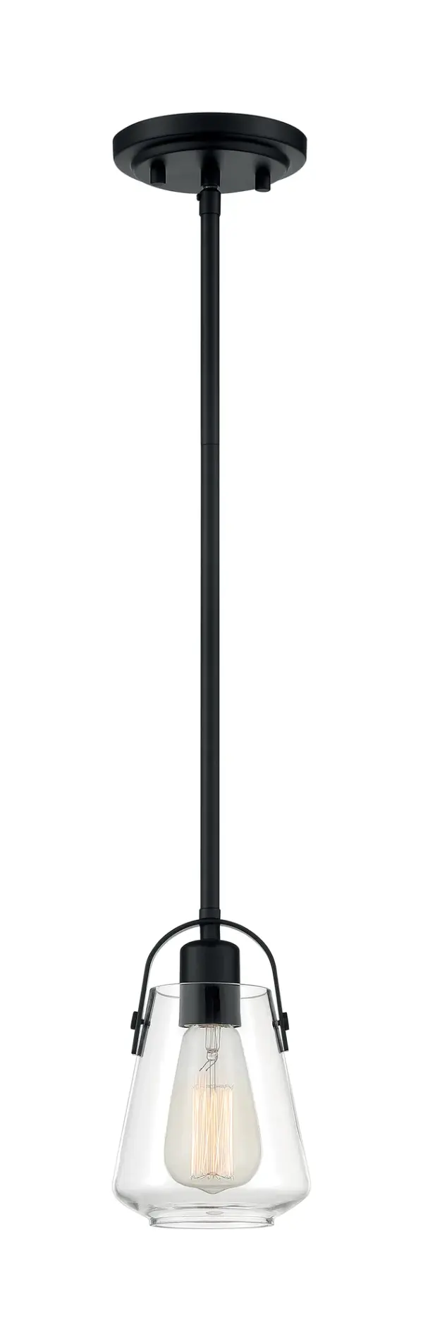 Skybridge Mini Pendant - Matte Black with Clear Glass - Image 4