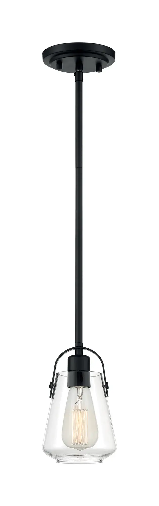 Skybridge Mini Pendant - Matte Black with Clear Glass - Image 4