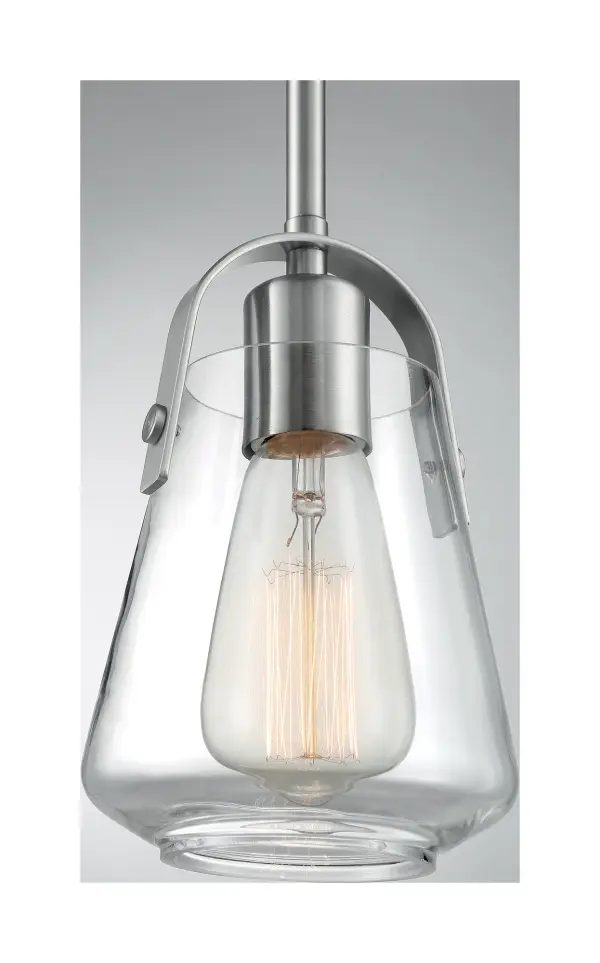 Skybridge Mini Pendant - Brushed Nickel with Clear Glass - Image 3