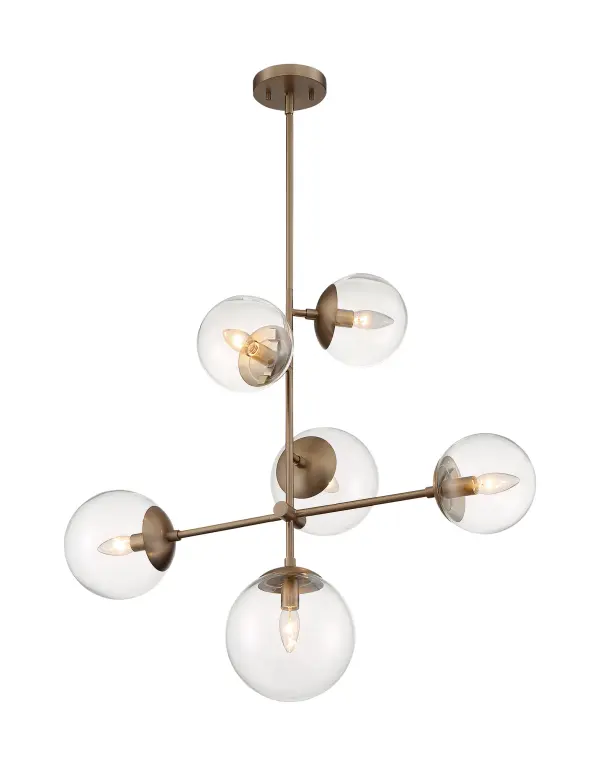 Sky 6-Light Pendant Chandelier in Burnished Brass - Image 2